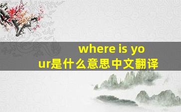 where is your是什么意思中文翻译